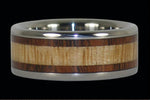 Hawaiian Koa and Mango Wood Inlay Titanium Ring