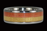 Light and Dark Koa Wood Titanium Ring