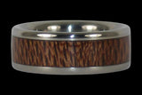 Mac Nut Wood Inlay Titanium Ring