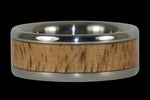 Banda de anillo de titanio de madera de mango