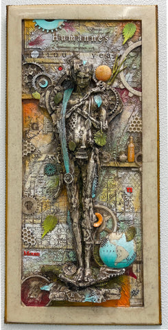 Homme Dot Earth Relief Mixed Media