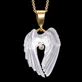 14K Yellow Gold Spirit Wings Pendant with Diamond