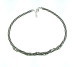 Sterling Silver Grey Mesh High Polish Ball Necklace