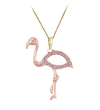 TWO TONE DIAMOND FLAMINGO PENDANT NECKLACE