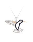 Pendant le diamant 14K 2 / Tone avec diamant et 27 saphirs bleus