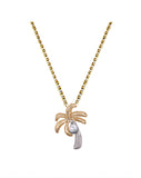 14K 2/TONE 15MM PALM TREE PENDANT 