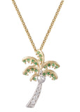 TWO TONE SINGLE DIAMOND PALM TREE PENDANT