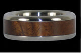 Dark Koa Wood Inlay Titan Ring Band