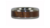 Curly Koa Wood Hawaii Titanium Ring