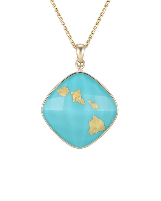 18k Treasure Island Large Hawaiian Island Pendant