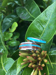 Turquoise et Koa Wood Titanium Ring