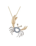 14K TWO TONE DIAMOND CRAB PENDANT NECKLACE