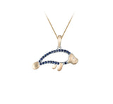 TWO TONE DIAMOND MANATEE PENDANT NECKLACE