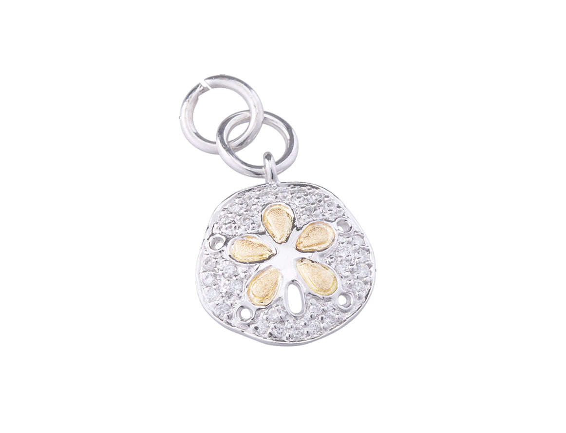 14K 2/TONE 12MM SAND DOLLAR CHARM