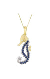 TWO TONE DIAMOND SEA HORSE PENDANT NECKLACE