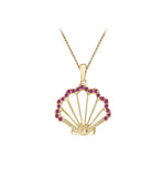 14K YELLOW GOLD SHELL PENDANT NECKLACE