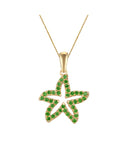 14K TWO TONE SEA STAR PENDANT NECKLACE