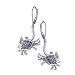 14K 2/TONE CRAB EARRING WITH LEVERBACK