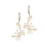YELLOW GOLD DIAMOND CRAB EARRINGS