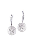 14K WHITE GOLD 12MM SAND DOLLAR EARRING
