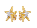 14K DIAMOND SEA STAR EARRINGS 