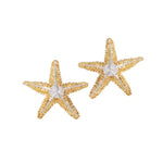 14K 21MM SEA STAR EARRINGS 