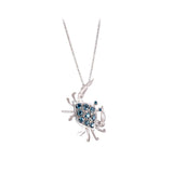 14K WHITE GOLD CRAB PENDANT