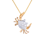 TWO TONE DIAMOND CRAB PENDANT