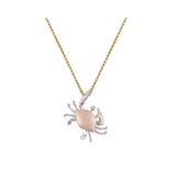 TWO TONE DIAMOND CRAB PENDANT NECKLACE
