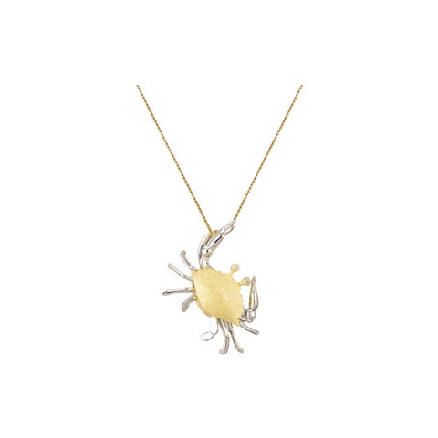 TWO TONE CRAB PENDANT NECKLACE