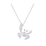 14K WHITE GOLD DIAMOND CRAB PENDANT