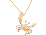 YELLOW GOLD DIAMOND CRAB PENDANT NECKLACE