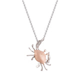 TWO TONE DOAMOND CRAB PENDANT NECKLACE
