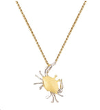 TWO TONE CRAB DIAMOND PENDANT NECKLACE