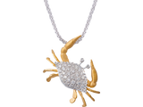 DIAMOND TWO TONE CRAB PENDANT