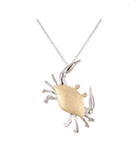 TWO TONE DIAMOND CRAB PENDANT NECKLACE