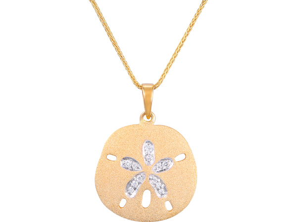 14K and Sterling Silver Sand Dollar Pendant 1