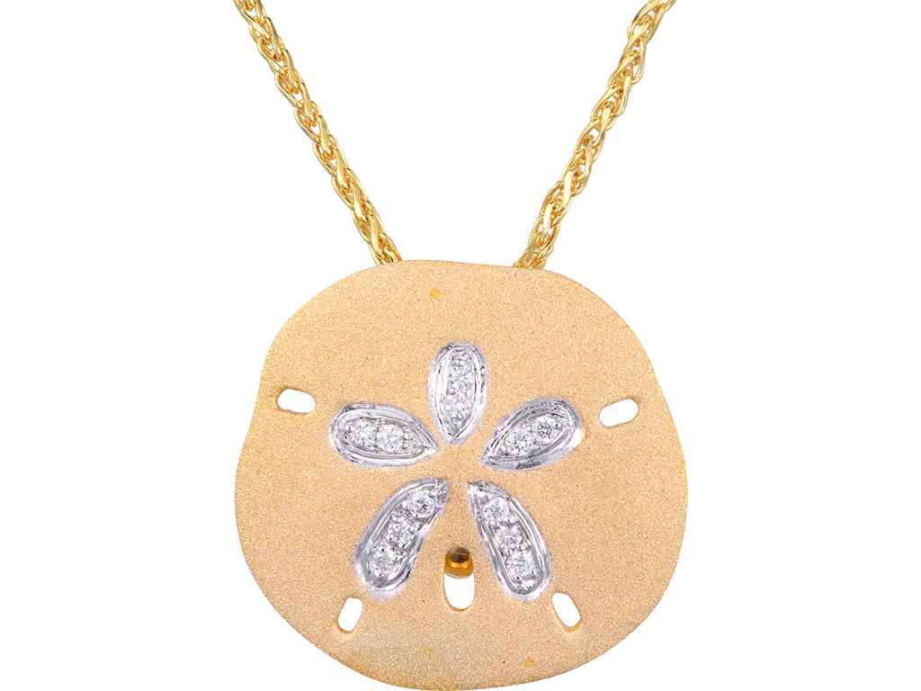 14K SAND DOLLAR PENDANT NECKLACE