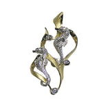 14K TWO TONE SEA HORSE PENDANT