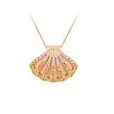 14K 2/TONE SHELL PENDANT