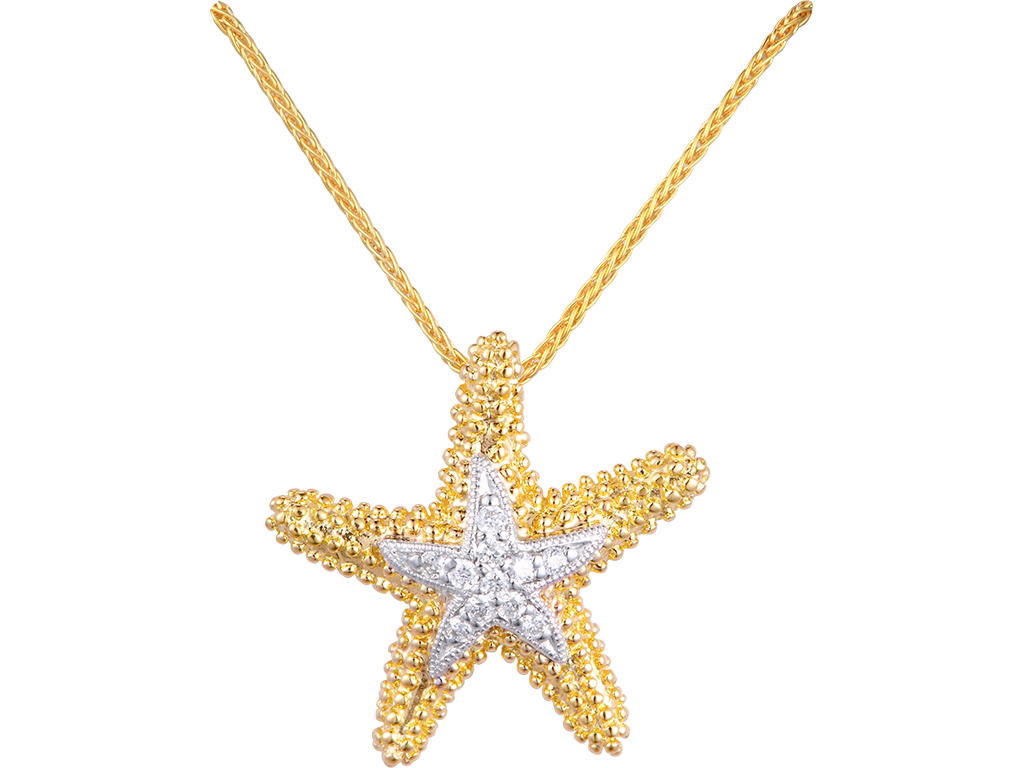 14K SEA STAR DIAMOND PENDANT