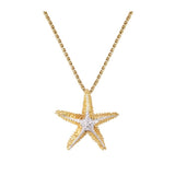 14K STAR FISH DIAMOND PENDANT