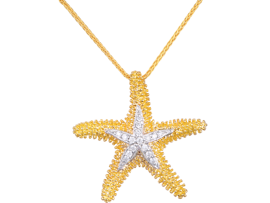 14K SEA STAR PENDANT NECKLACE