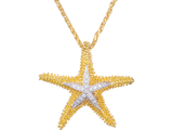TWO TONE SEA STAR PENDANT NECKLACE