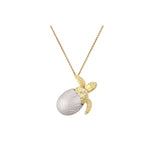 14K 2/TONE 17MM HATCHING TURTLE PENDANT