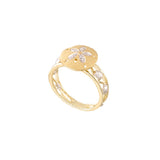 TWO TONE SAND DOLLAR DIAMOND RING