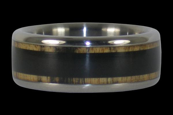 Black Ebony Titanium Ring Band