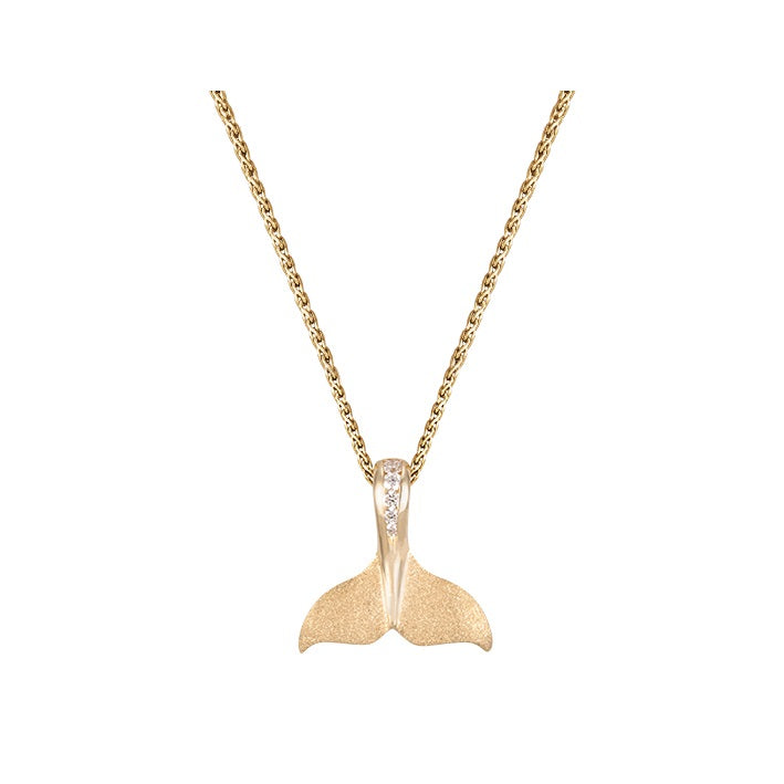 14K 15MM WHALE TAIL PENDANT