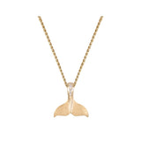14K 15MM WHALE TAIL PENDANT