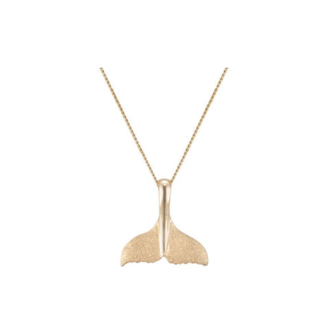 14K 16MM WHALE SAW TAIL PENDANT